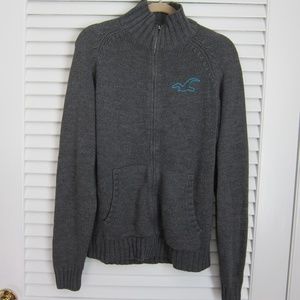 Hollister Gray Men's Cardigan Sweater